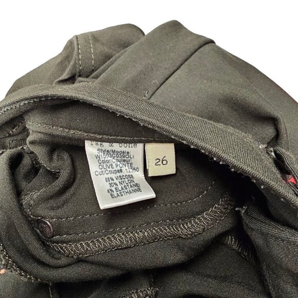 Rag & Bone  Ponte Stretch Olive Pants Size 26 - Picture 8 of 9